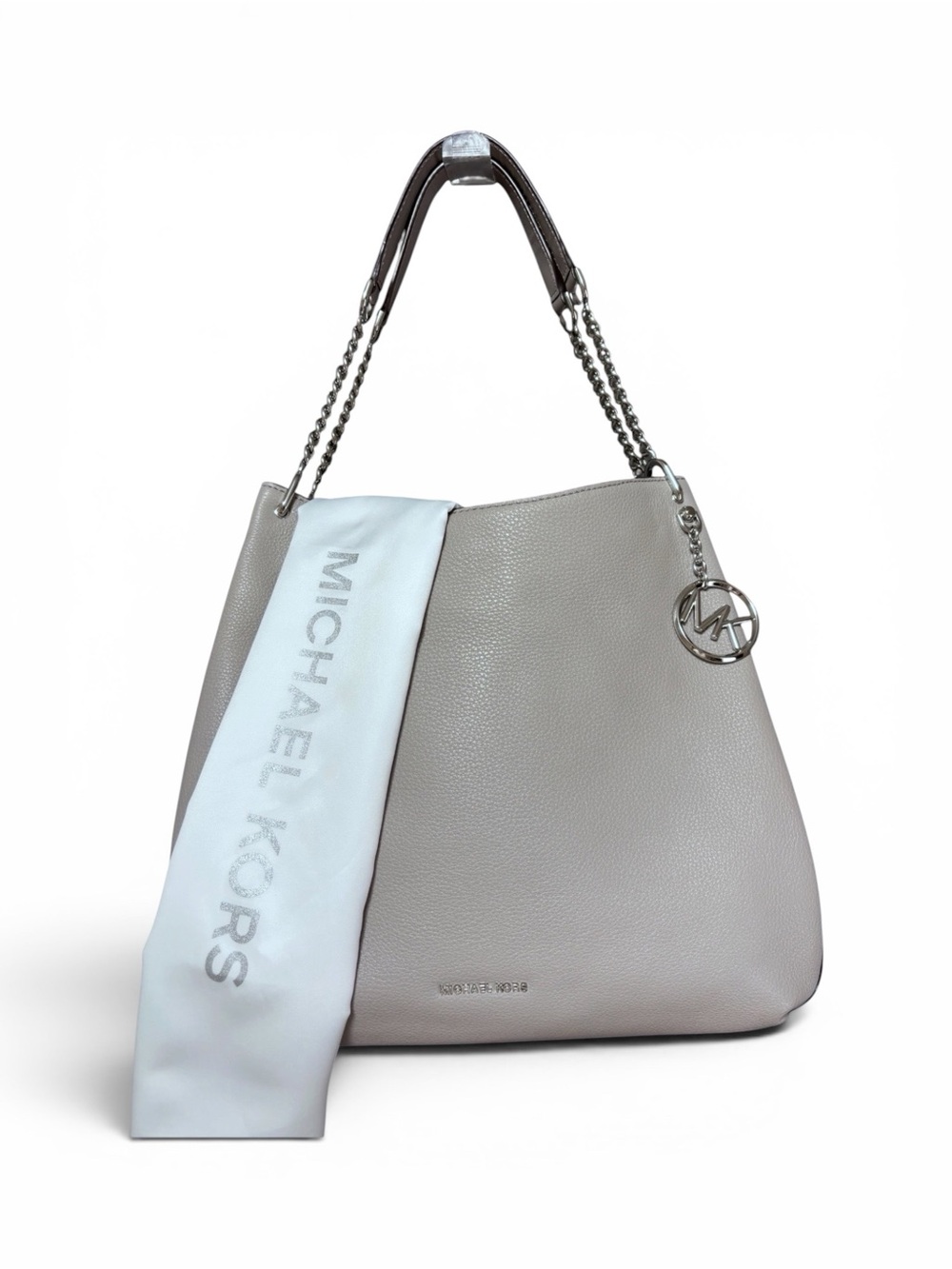 Like New Michael Kors Lillie Tote Gray Leather & Dust Bag